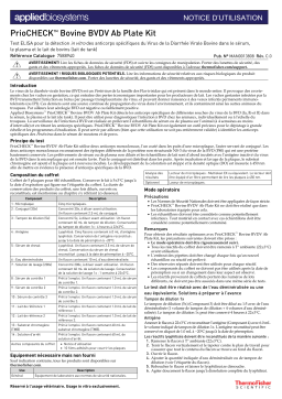 Thermo Fisher Scientific PrioCHECK Bovine BVDV Ab Plate Kit Mode d'emploi