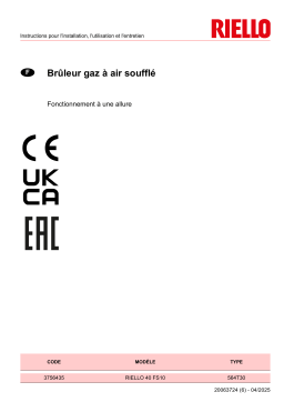 Riello R40 FS10 1/230/50 Manuel utilisateur