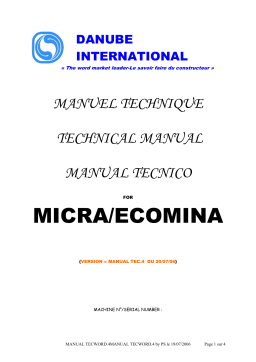 Danube ECOMINA Manuel utilisateur