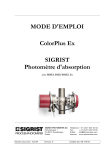 SIGRIST ColorPlus Ex Bypass Manuel utilisateur
