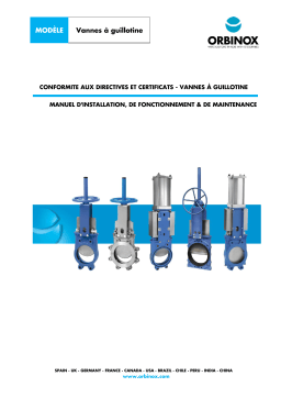 Orbinox Vannes à Guillotine Manuel du propriétaire