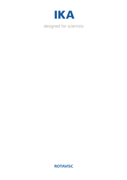 IKA ROTAVISC Manuel du propriétaire