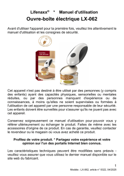 Lifenaxx LX-062 Manuel du propriétaire