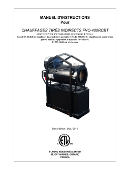 Flagro FVO-400RCBT Manuel du propriétaire