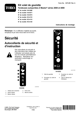 Toro 60in Chute Gate Kit, Z Master 4000 Series Riding Mower Guide d'installation