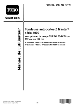 Toro Professional 4000 Series MyRIDE HDX Petrol Z Master 132 cm 74053TE Manuel utilisateur