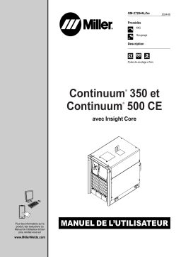 Miller CONTINUUM 350 Manuel du propriétaire