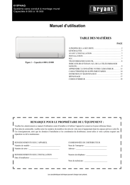 Bryant 615PHA Manuel du propriétaire