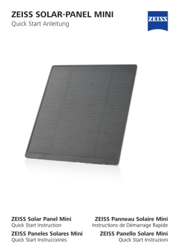 Zeiss Solar Panel Mini Mode d'emploi