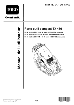 Toro TX 450 Compact Tool Carrier Manuel utilisateur