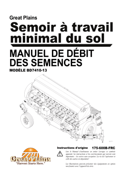 GREAT PLAINS BD7410 13' Narrow Transport Box Drill Manuel du propriétaire