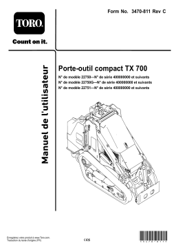 Toro TX 700 Narrow Track Compact Tool Carrier Manuel utilisateur