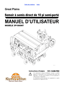 GREAT PLAINS 3P1006NT No-Till Drill Mode d'emploi
