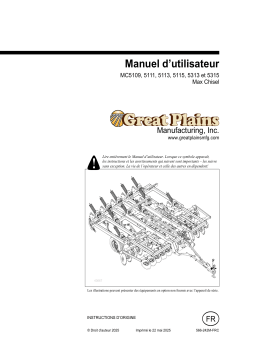 GREAT PLAINS Max Chisel 5109, 5111, 5313 & 5315 Mode d'emploi