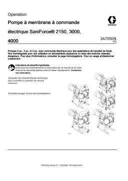 Graco 3A7050N, Pompe à membrane à commande électrique SaniForce® 2150, 3000, 4000 Manuel du propriétaire