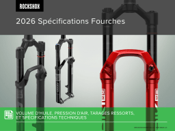 RockShox 2026 Spécifications Fourches Manuel du propriétaire