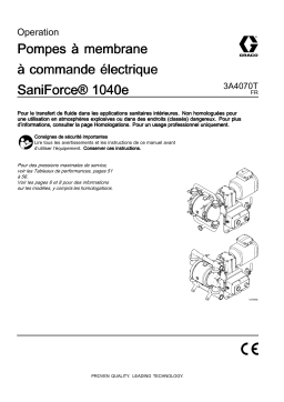 Graco 3A4070T, Pompes à membrane à commande électrique SaniForce® 1040e Manuel du propriétaire