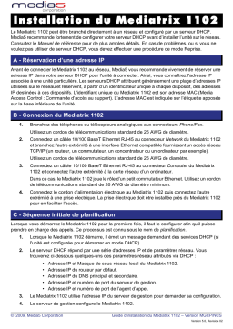 Media5 MTX 1102 MGCP-NCS Mode d'emploi