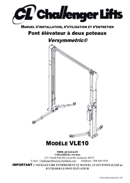 Challenger Lifts VLE10 (French) Manuel utilisateur