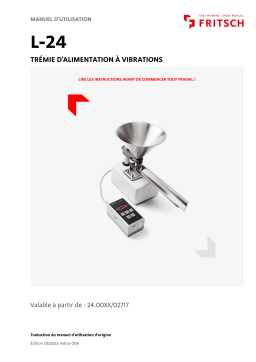 Fritsch Vibratory Feeder LABORETTE 24 Mode d'emploi
