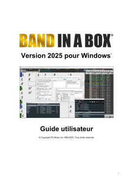 PG Music Band-in-a-Box 2025 for Windows Manuel utilisateur