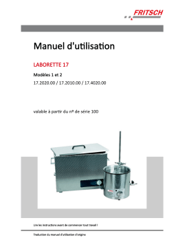 Fritsch Ultrasonic Cleaner LABORETTE 17 Mode d'emploi
