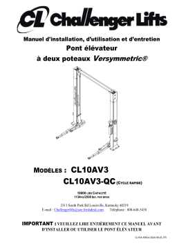 Challenger Lifts CL10 (French) Manuel utilisateur