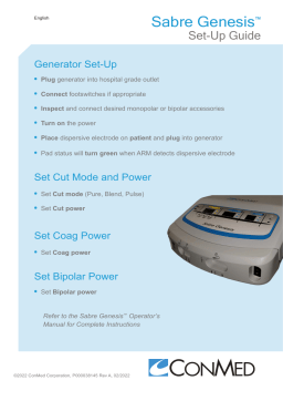 ConMed Sabre Genesis Mode d'emploi