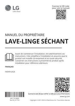 LG F4DV912A2E Manuel utilisateur