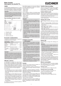 EUCHNER Interrupteur de sécurité TX… Mode d'emploi