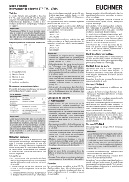 EUCHNER Interrupteur de sécurité STP-TW… (Twin) Mode d'emploi