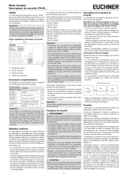 EUCHNER Interrupteur de sécurité STA-BI… Mode d'emploi