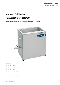 BANDELIN SONOREX TECHNIK RM 212 UH Ultraschallbad mit Überlauftasche und Heizung, 40 kHz Mode d'emploi