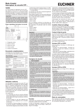 EUCHNER Interrupteur de sécurité STP… Mode d'emploi