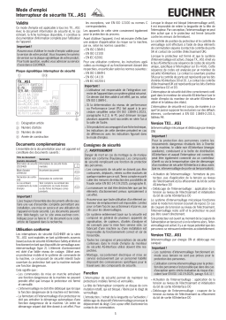 EUCHNER Interrupteur de sécurité TX…AS1 Mode d'emploi