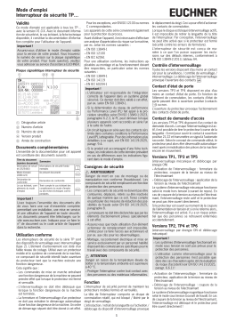EUCHNER Interrupteur de sécurité TP… Mode d'emploi