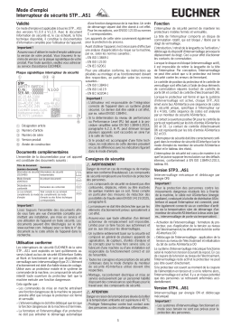 EUCHNER Interrupteur de sécurité STP…AS1 Mode d'emploi