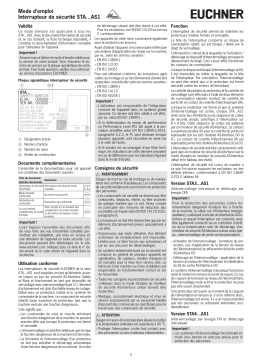 EUCHNER Interrupteur de sécurité STA…AS1 Mode d'emploi