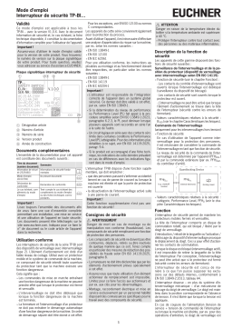 EUCHNER Interrupteur de sécurité TP-BI… Mode d'emploi