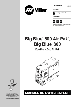 Miller BIG BLUE 800 DUO PRO Manuel du propriétaire