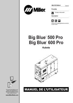 Miller BIG BLUE 600 PRO (KUBOTA) Manuel du propriétaire