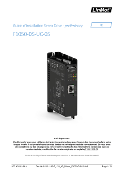 LinMot F1050-DS-UC-0S-000 Installation manuel