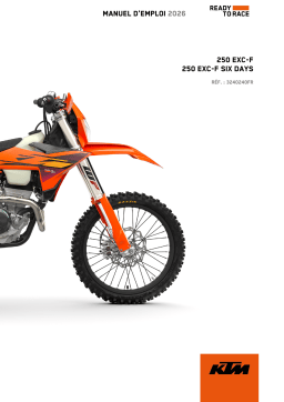 KTM 250 EXC-F Manuel du propriétaire