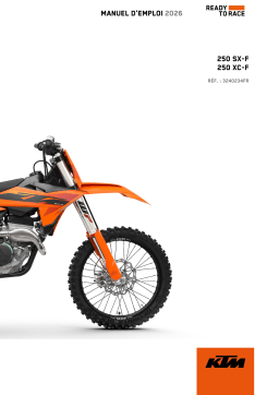 KTM 250 XC-F Manuel du propri&eacute;taire