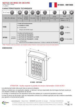Sewosy K1000 Guide d'installation