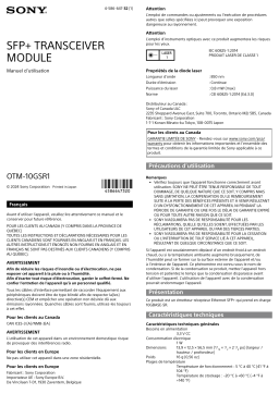 Sony OTM-10GSR1 Manuel utilisateur
