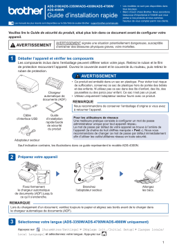 Brother ADS-3300W Guide d'installation rapide