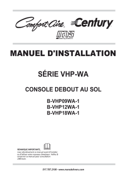 COMFORT-AIRE B-VHP12WA-1 Manuel utilisateur