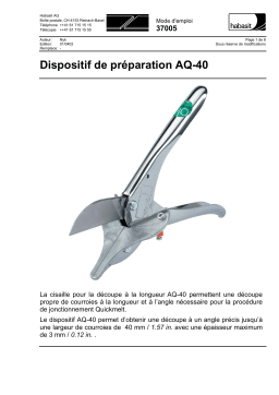 Habasit AQ-40 Manuel du propriétaire