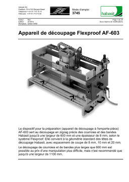 Habasit AF-603 Manuel du propriétaire